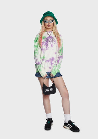 Butterfly Printed Tie Dye Hoodie