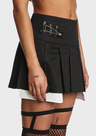 Judy Pinstripe Pleated Mini Skirt