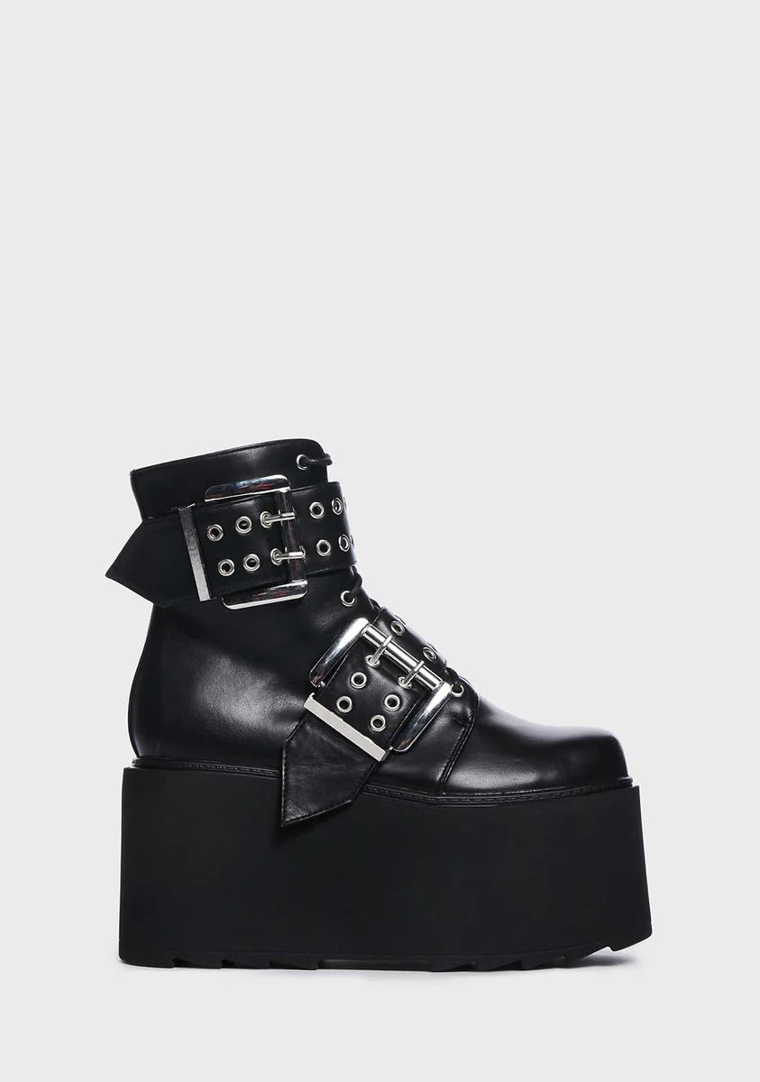 Too Busy Platform Buckled Ankle Boots