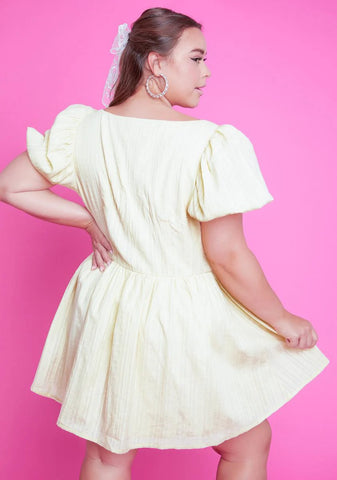 Shock Gonna Wrangle Me Puff Sleeve Mini Dress