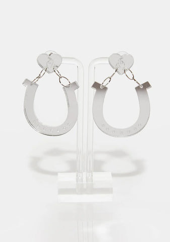 Lucky In Love Horseshoe Earrings