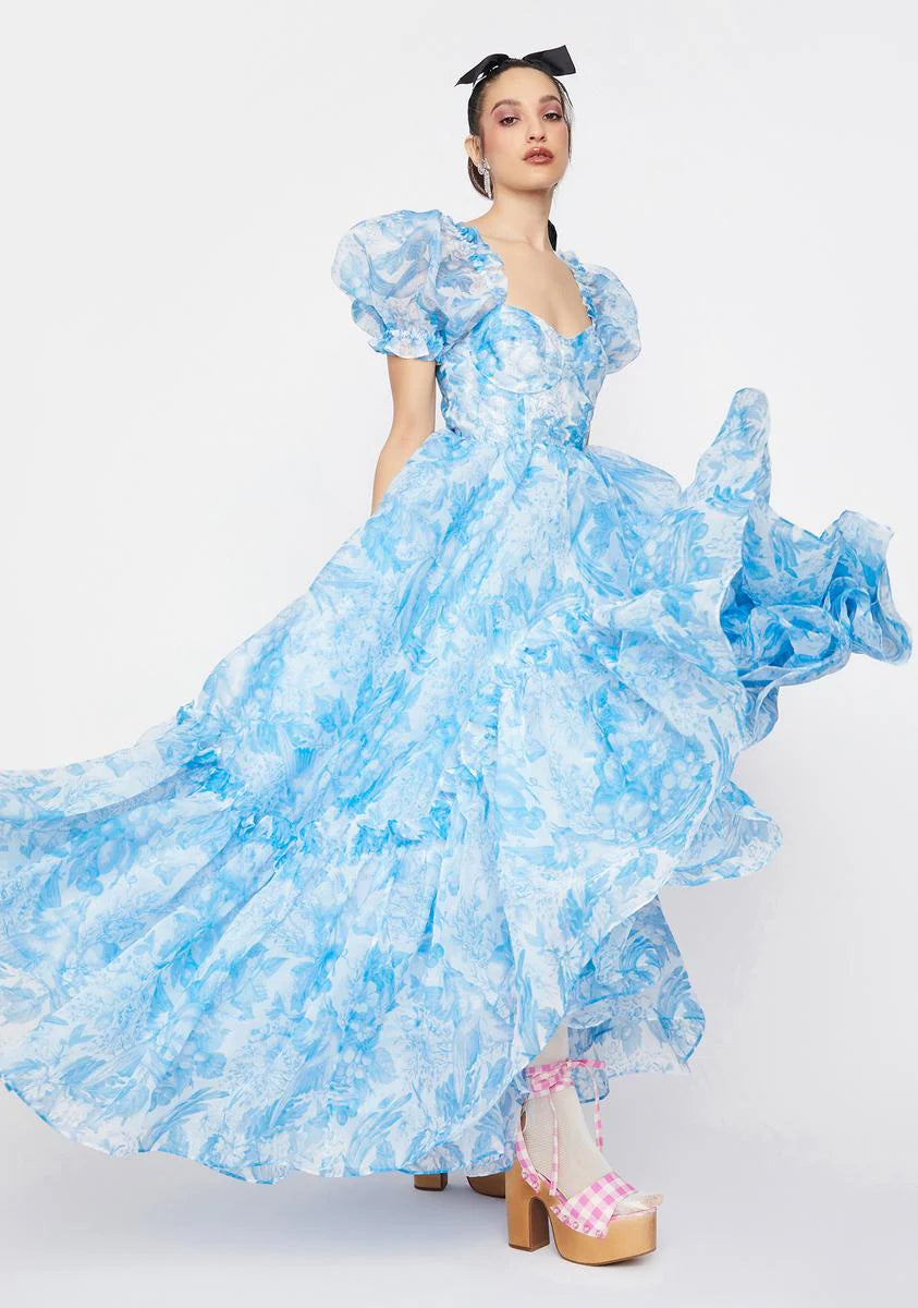 The Baby Blue Toile Ritz Dress