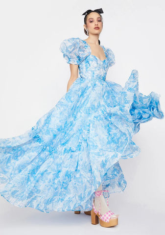 The Baby Blue Toile Ritz Dress