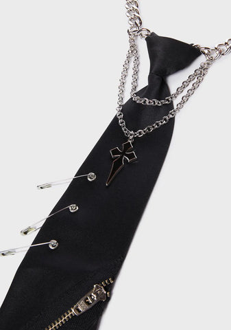 Danger First Layered Tie Necklace