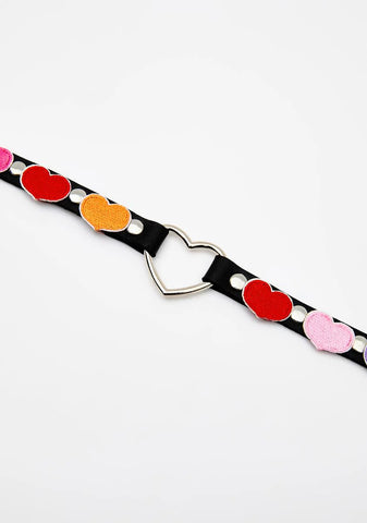 Hot Feel My Love Heart O-Ring Choker