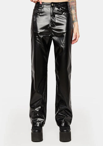 Seen You Around Vegan Leather Trousers