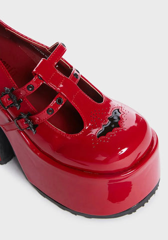 Red Camel-55 Platform Mary Janes