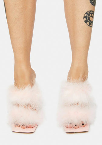 Pink Pixie Faux Fur Heels