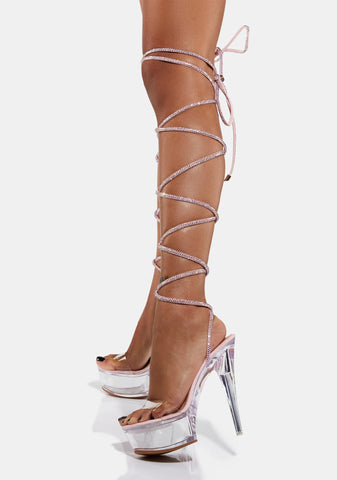 Pink Take Me Away From Here Stiletto Sandals