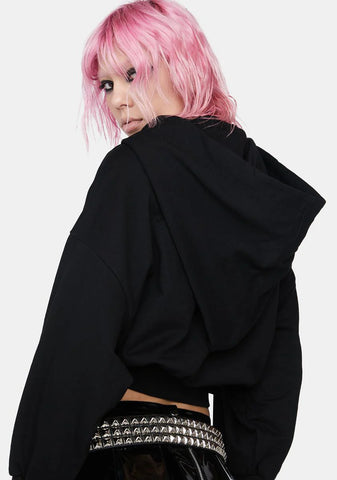 Collect Hem Witch Hat Graphic Hoodie