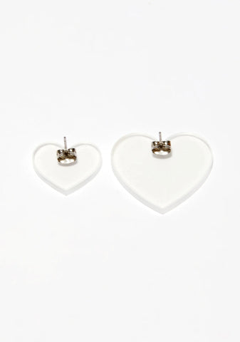 Clear Honeymoon Heart Earrings