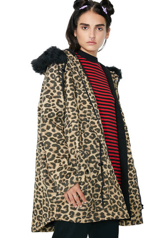 Purrfect Printed Parka
