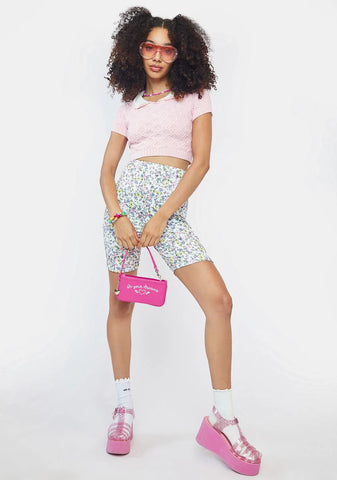 Blanc Ditsy Lawson Biker Shorts