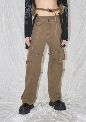 Synth Unisex Cargo Overalls With Attached Backpack