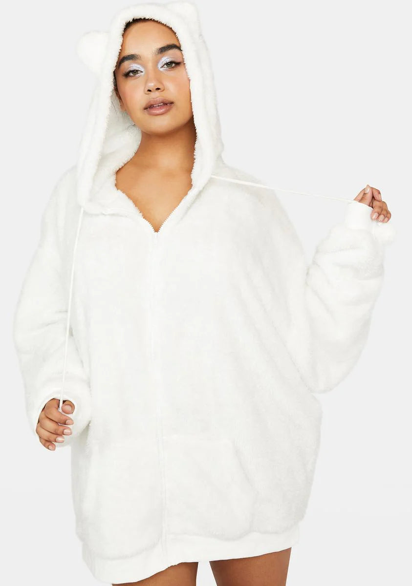 Plus Beat The Freeze Faux Fur Hoodie