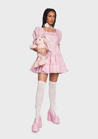 Wink For Me Babydoll Dress - Pink