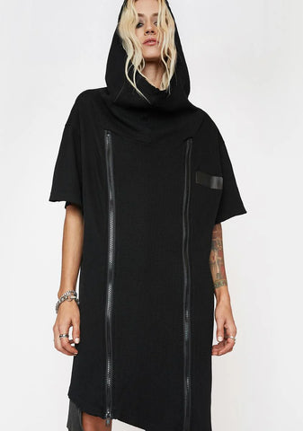 Filter Unisex Zippered Slit T-Shirt