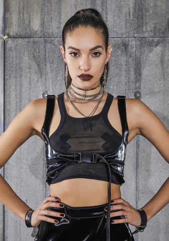 Snare Vinyl Buckle Underbust Corset