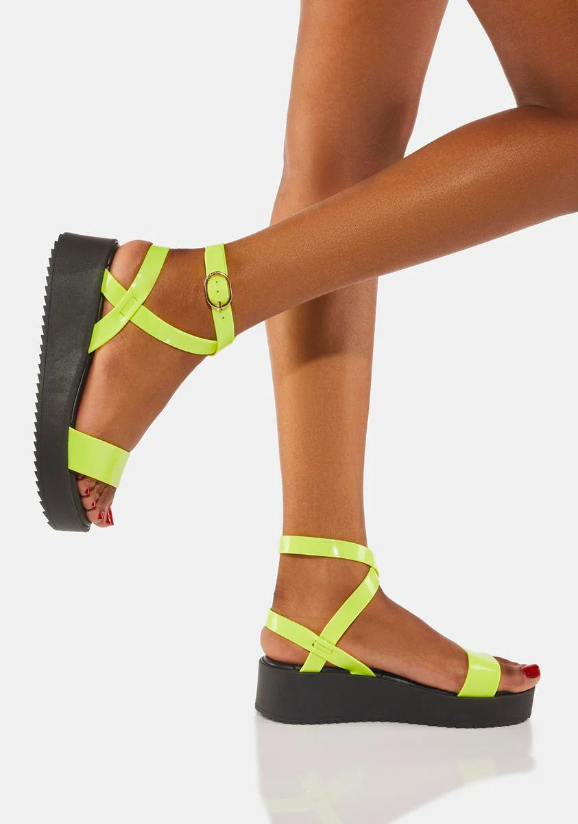 Neon Yellow Venice Sandals