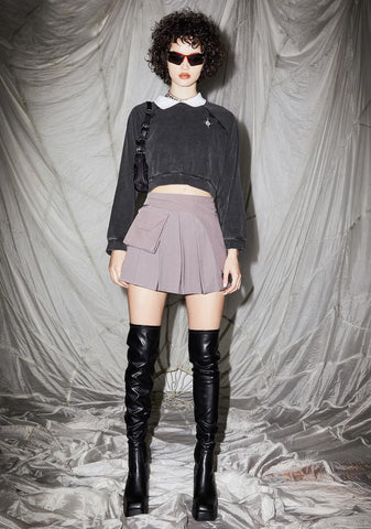 Reverb Polo Collar Washed Sweatshirt