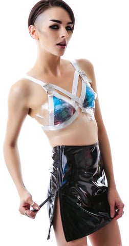 Slick PVC Zipper Skirt