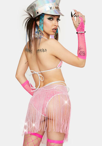 Sweetest Shine Rhinestone Fringe Belt