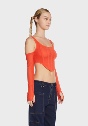 Orange Aria Corset Top