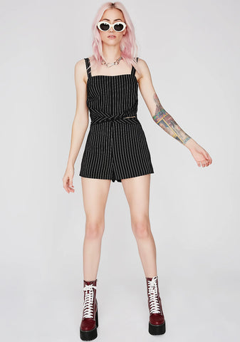 Mob Life Pinstripe Romper