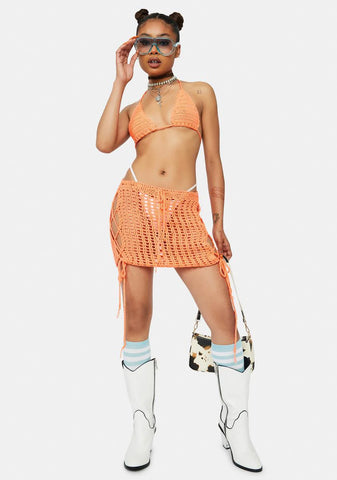 Tangerine Take The Leap Crochet Set