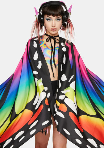 Rainbow Wings Of Paradise Butterfly Cape