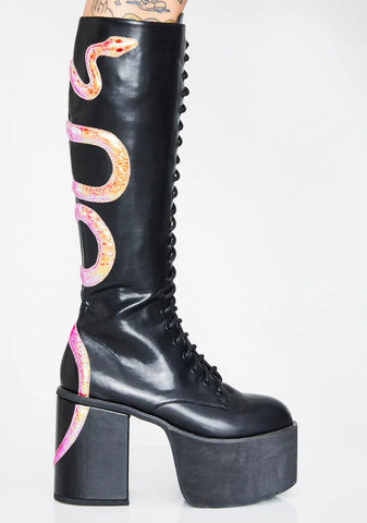 Black Mamba Knee High Boots
