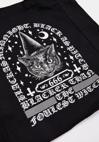 Witchy Cat Tote Bag