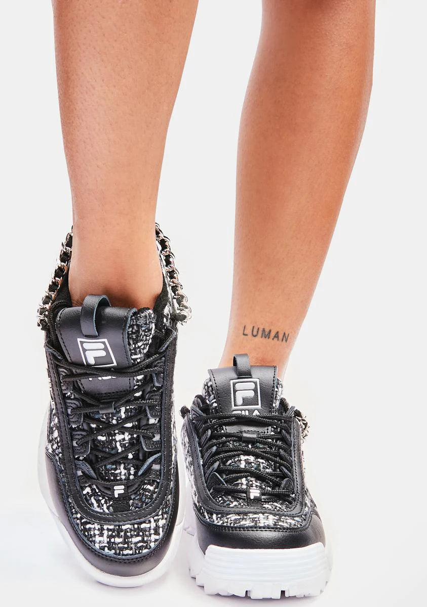 Noir Disruptor II Tweed Lux Sneakers