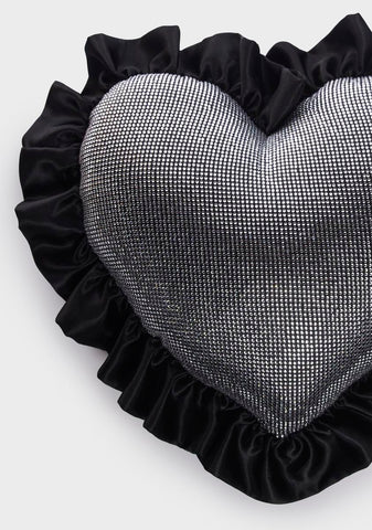 Billionaire Bling Rhinestone Heart Pillow
