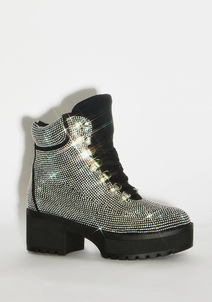 Scorpion Rhinestone Combat Boots