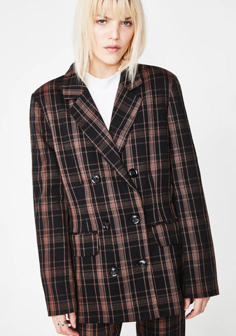 Half Bad Plaid Blazer