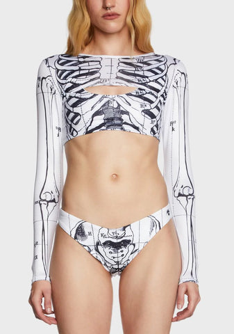 White Surf 90s Skeleton Bikini Set