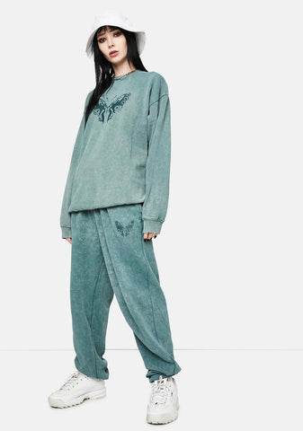 Megan Washed Green Sweatpants