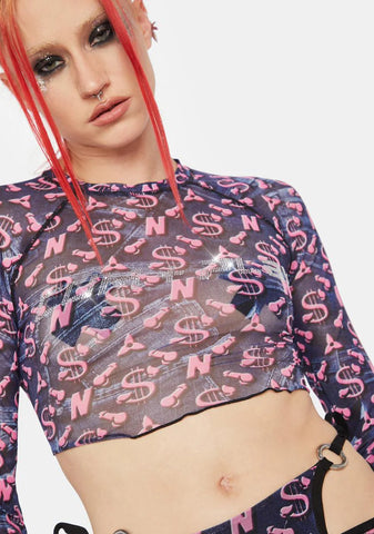 Cum & Play Long Sleeve Crop Top