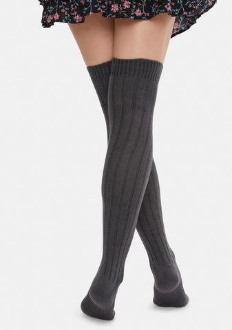 At Peace Knit Thigh High Socks