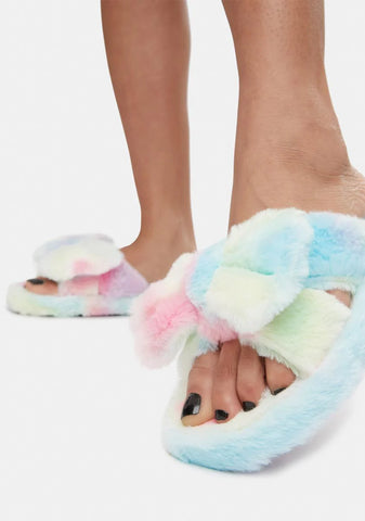 Sherbet Snuggle Up Fuzzy Slippers