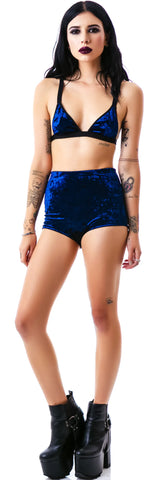 Velvet Triangle Bralette Bikini Top