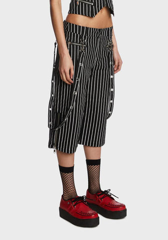 Deadly Souls Pinstripe Shorts