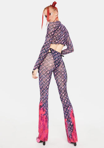 Flame Monogram Thong Pants