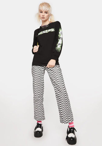 Skull Trio Long Sleeve Graphic Tee