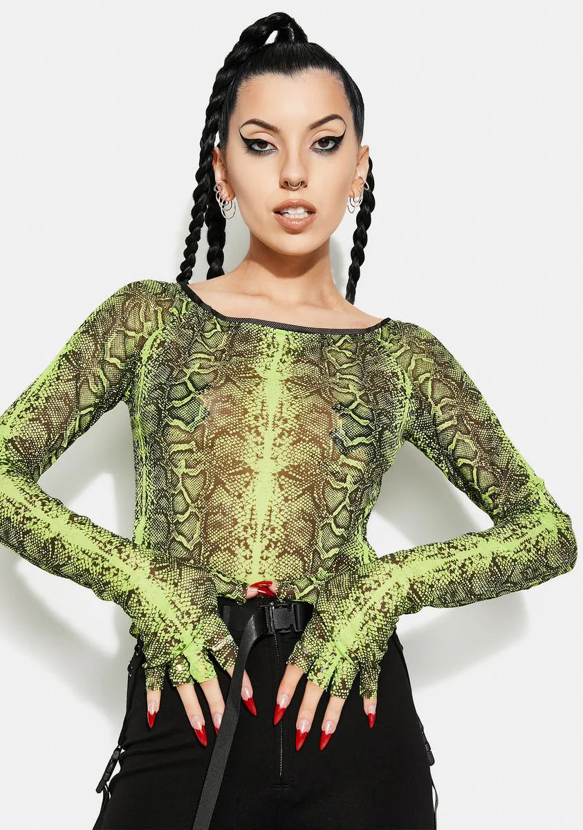 Basilisk Off Shoulder Sheer Top