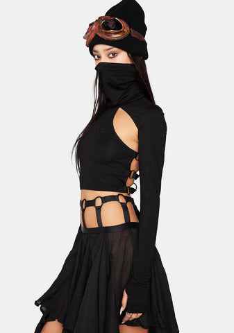 Modulation Caged Back Long Sleeve Top