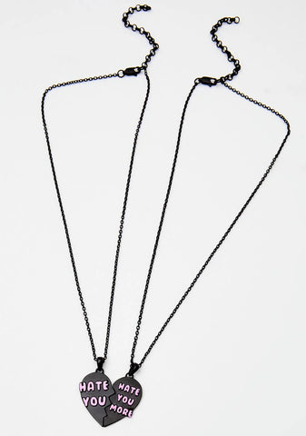 Hate You Friendship Necklace Set