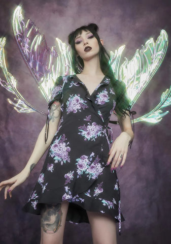 Thorns And Thistles Wraparound Mini Dress