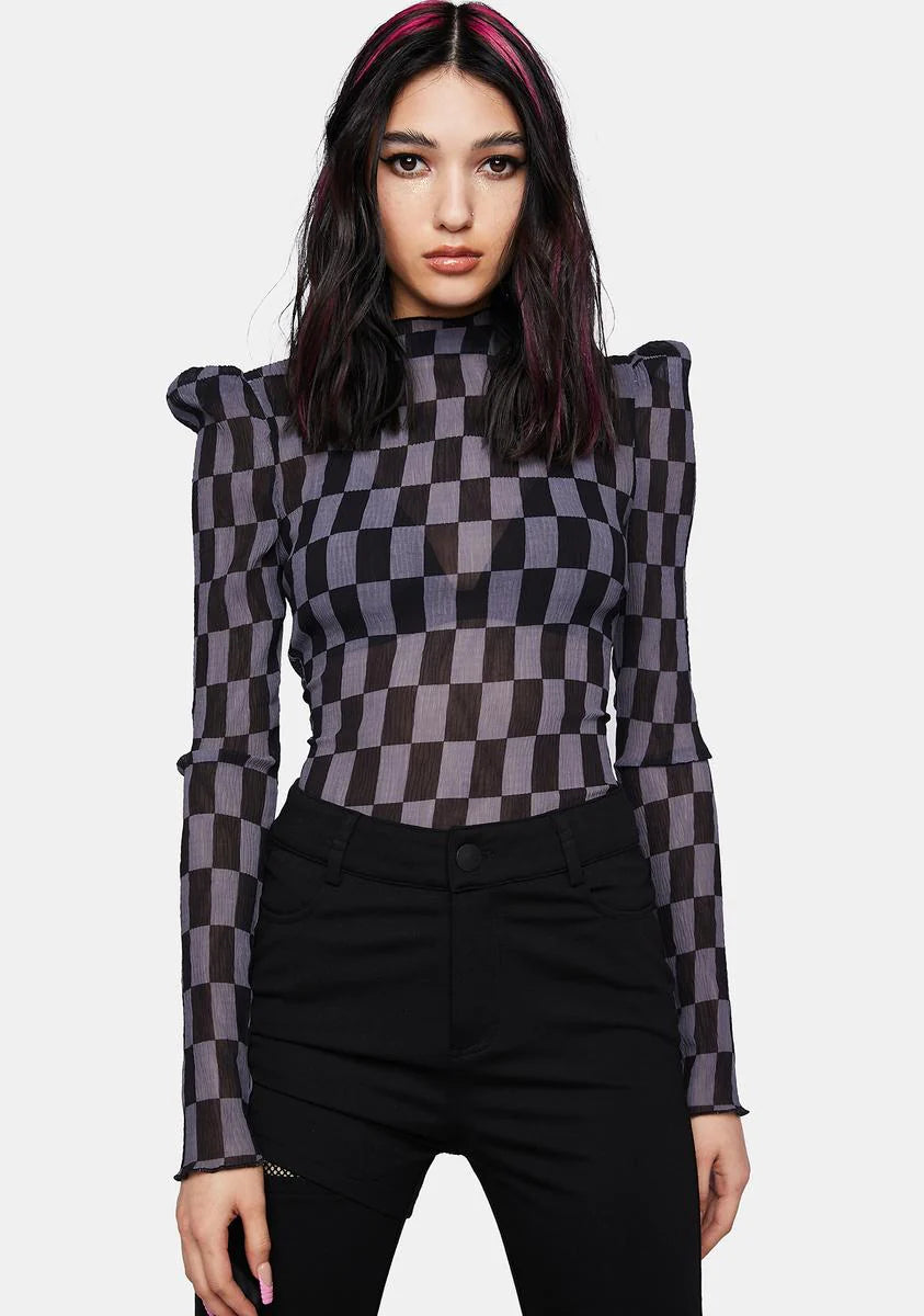 Revelation Series Checkerboard Pleated T-Shirt